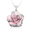 Light Pink Crystal Rose Necklace Style 8GB USB Flash Drive