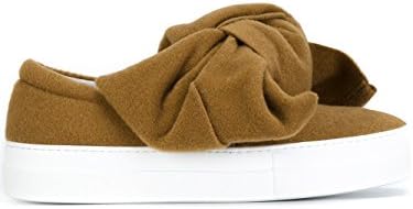 Joshua Sanders Women's 10078Bowcamel Brown Wool Slip On Sneakers