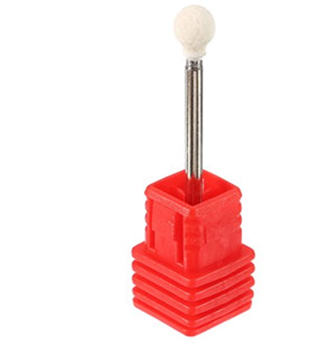 3/32 Inch Electric Nail Drill Bits Replacement Polishing Heads Ceramic Acrylic Manicure Tool by Superjune (Red)