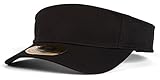 MG Mens Pro-Style Washed Cotton Twill Velcro Adjustable Sun Visor Hat (Black)