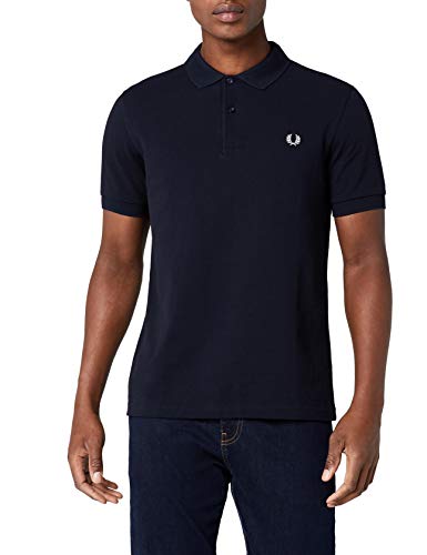Fred Perry Men's Slim Fit Plain Shirt, Navy, Medium