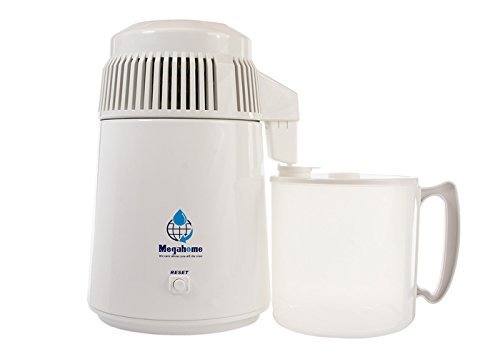 Megahome Water Distiller, White Enamel, Plastic Collection by MegaHome