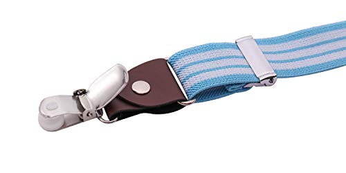 ORSKY Toddler Boys' Bow Tie and Suspenders Adjustable Elastic 24 Inches Blue White Stripe