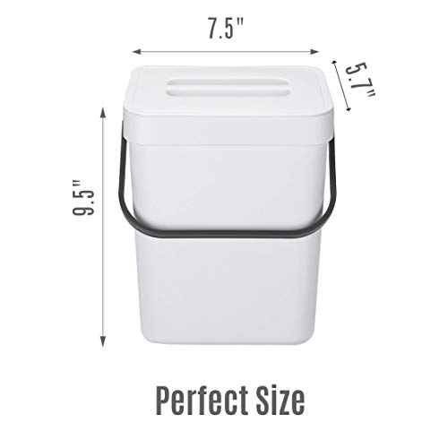 HOMWE Kitchen Compost Bin for Countertop or Under Sink Composting, 1.3