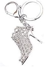 Fashion High Heel Bootie Shoe Silver Womens Keychain Jewelry Accessories Ladies Gift