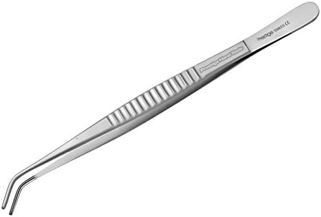 PTL Prestige DeBakey Atraumatic Vascular Forceps Tissue Forceps Surgical Instruments 16 cm Curved # 227-7 by PTLPrestigeToolsLtd