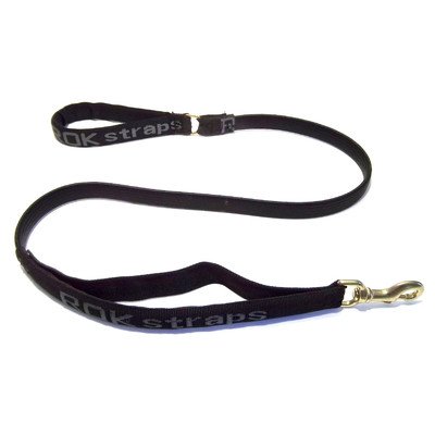 Rok straps stretch dog leash, black, medium