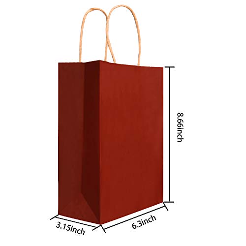 Livder 24 Pieces Christmas Gift Bag, Red Green Kraft Paper Bags with Handles (8.66 x 6.3 x 3.15 Inches) - Thumbnail 2