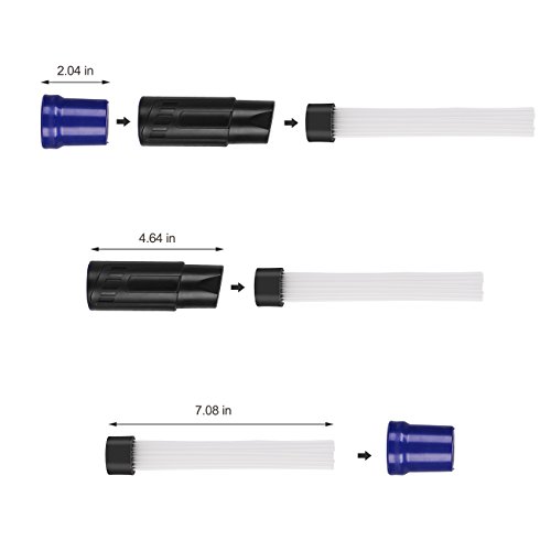 Lambow Vacuum Attachments Dusty Brush Cleaner Dirt Remover Pro Cleaning Tool, Small Suction Brush Tubes Flexible Access to Anywhere, Strong Suction for Corners, Pets, Drawers - Thumbnail 2