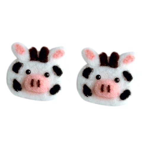SUPVOX 2pcs Felt Cow Embellishment DIY Accessory for Hair Clips and Headbands Felt Craft Decorations for Cute Cow Print Hairpin for Unique Gift and Stylish Look