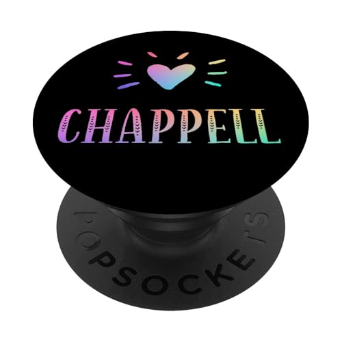 Chappell Heart Rainbow Watercolor Love Name Chappell PopSockets Adhesive PopGrip