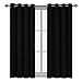 Deconovo Window Blackout Curtain Panel Grommet Thermal Insulated Room Darkening Curtain Panel for Living Room Black 52 by 63 Inch