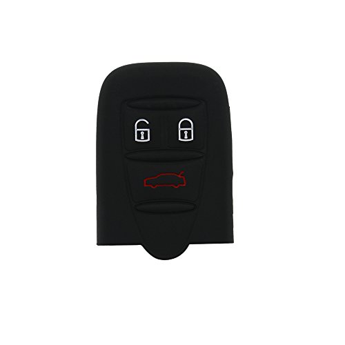 Hwota Silicone Lightweight Car Remote Key Case Cover Shell for ALFA ROMEO 159 BRERA GT 946 SPIDER -Black