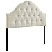 Modway Sovereign Tufted Button Linen Fabric Upholstered King Headboard in Ivory