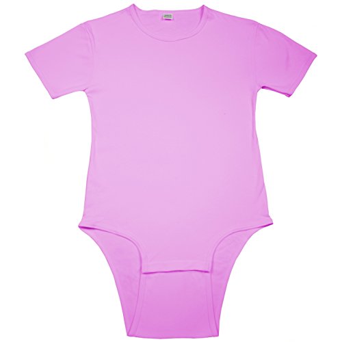 Adult Bodysuit Diapering T-Shirt by Leakmaster, Large, Pink