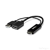 StarTech.com 4K 30Hz HDMI to DisplayPort Video Adapter w/ USB Power - 6 in - HDMI 1.4 (Male) to DP 1.2 (Female) Active Monitor Converter (HD2DP)
