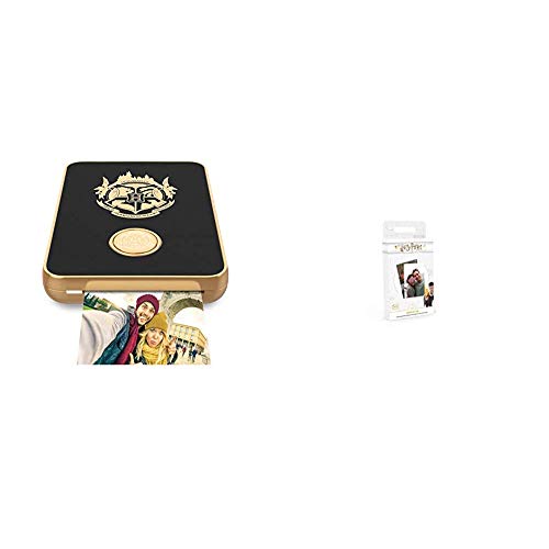 Harry Potter Magic Photo and Video Printer for iPhone and Android. Your Photos Come to Life Like Magic! - Black & Potter Magic Photo and Video Printer Sticky Backed Film – 40 Pack