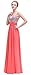 Bislu Chiffon A-Line Straps Beaded Long Bridesmaid Dress Prom Evening Gown