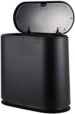 Waste Bins - Pressing Type Can Garbage Bin Waste Rubbish Dustbin Bins Household Cleaning Black - Waste Kitchen Bins Bathroom Bedroom Office Commercial Outdoor