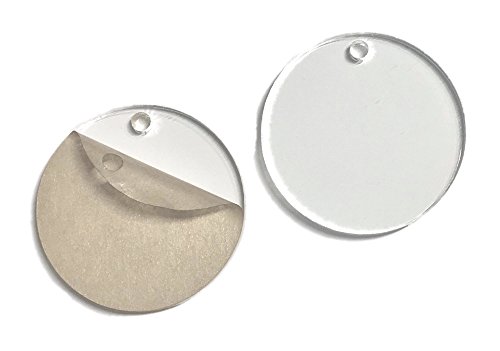 Clear Acrylic Round Circle Disc Blanks - 20 Pieces - 1/8" Thick with Hole for Keychains (3 Inch)