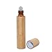 6 Pack Roll On Bottle,10ml Essential Oil Bottle Bamboo Shell,Amber Glass Inner with Stainless Steel Roller Ball Travel Perfumes Bottles Container Lip Gloss,Eye Cream Storage Opener&Pipette Included