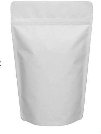 Matte White 5” X 7 ¾” Stand Up Airtight Smell Proof Zipper Pouch Bags for Herb Coffee Powder Medicine Multipurpose Storage 4 oz (10)