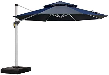 Amazon Com Purple Leaf 11 Feet Double Top Deluxe Patio Umbrella Offset Hanging Umbrella Outdoor Market Umbrella Garden Umbrella Black Garden Outdoor