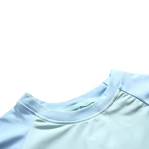 Baby Toddler Boys Two Pieces Swimsuit Set Swimwear Dinosaur Bathing Suit Rash Guards with Hat UPF 50+ (Lake Blue, 9-18 Months(Height:29"-33"/73-85cm))