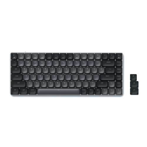 Satechi SM1 75% Mechanical Keyboard, LED Backlit Bluetooth Keyboard, 84 Keys Compact Wireless, Gaming Keyboard for Mac and Windows - Dark Grey/Grey (US-QWERTY LAYOUT)