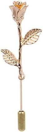 Flower Pin Special Design Men Women Casual Brooches Gold Color Rose Broche Lapel Pin for Suit