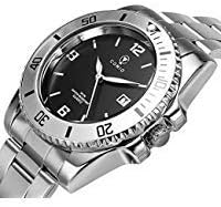 Men's Wrist Watch - COMIO Business Stainless Steel Waterproof Quartz Watches - Black