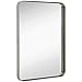 Hamilton Hills 22x30 inch Metal Silver Frame Bathroom Mirror - Brushed Steel Rectangular Rounded Corner Vanity - 2 Inch Deep Set Design - Large Wall Mirror, Hangs Horizontal and Vertical
