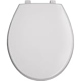 Bemis 900 000 Commercial Heavy Duty Closed Front Toilet Seat with Cover, ROUND, Plastic, White