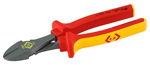 C.K Redline VDE Slim Access Cable Cutters 200mm, German Made High Leverage Capacity Electrical Wire Side Cutter, Heavy Duty Croppers for Electrician, Electricians Snips, CK Tools T37021 200