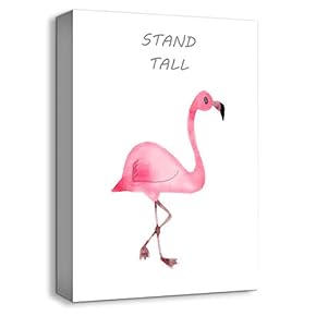 Canvas Wall Art-Cute Flamingo-Canvas Prints Home Artwork Decoration for Kids Bedroom,Living Room - 12x18 inches