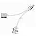 IMCarl Adapter Splitter Dual Adapter Audio Headphone Adapter for Phone 7 Plus/8 Plus/10/XCompatible Support iOS12 higher- white