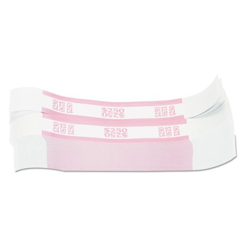 Self-Adhesive Currency Straps, Pink, $250 in Dollar Bills, 1000 Bands/Pack, Sold as 1000 Each - Thumbnail 2
