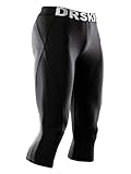 [DRSKIN] Tight 3/4 Compression Pants Base Layer Running Pants Men (S, BB807)