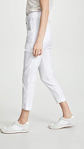 Vince Women's Belted Linen Pants, Optic White, 6