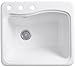 KOHLER K-6657-3-0 River Falls Self-Rimming Sink with Three-Hole Faucet Drilling, White
