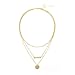 Yfe Gold Hammered Coin Necklace Jewelry Bar Layered Necklaces for Women and Girls Strand Layer Necklace Gold (Gold sidesway bar)
