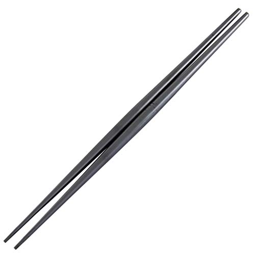 Stainless Steel Kitchen Chopsticks Non-slip Reusable Chinese Chopstick Home Tableware Accessories for Hot Pot Cooking Frying Noodle (Black)