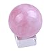 50mm Natural Carved Rose Quartz Ball Healing Crystal Sphere with Glass Base