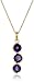 Amazon Collection 18k Yellow Gold Plated Sterling Silver Genuine African Amethyst Journey Pendant Necklace, 18