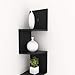 Homdox Corner Shelf, 5 Tier Corner Shelves Zig Zag Wall Mount Shelves Floating Shelves for Living Room, Bedroom, Bathroom, Office, Kitchen (Black)