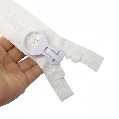 YaHoGa 61cm #20 Super Large Separating Giant Plastic Zippers for Sewing Tents Coats Overcoats Boat Cover Canvas Heavy Duty Huge Resin Zippers (24" White)