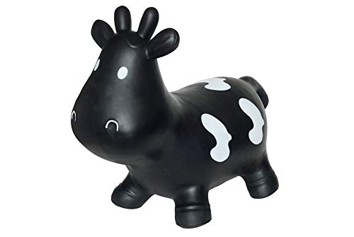 Black Cow Bounce & Ride-on Inflatable Hopper Toddler Toy with Pump