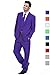 U LOOK UGLY TODAY Men's Party Suit Solid Color Prom Suit for Themed Party Events Clubbing Jacket with Tie Pants Purple L