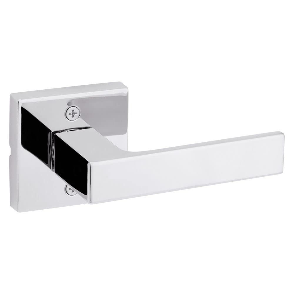 Photo 1 of Kwikset Singapore Dummy Door Handle, Single Sided Lever for Closets, French Double Doors, and Pantry, Polished Chrome Non-Turning Reversible Interior Push/Pull Lever
