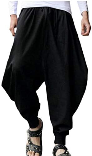 Hokny TD Men Bohemian Vintage Hippie Yoga Geometric Print Harem Pants